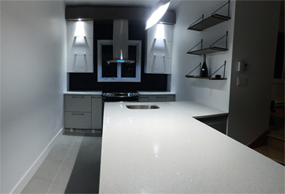 Projet de rénovation de cuisine 2, avec nos partenaires Aube intérieur designer, plancher chauffant Schluter, et ébénisterie Héritage. Travaux de rénovation de cuisine effectués à Saint-Basile sur la rive-sud de Montréal.