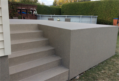 Réparation d'une terrasse et marches en béton - 